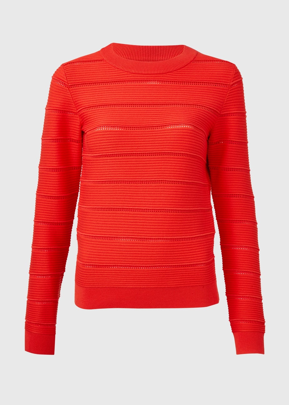 Et Vous Red Pointelle Knit Jumper
