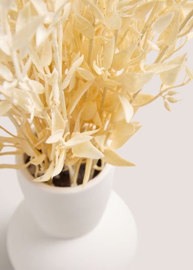 White Faux Oat In Vase (66cm x 55cm x 48cm)