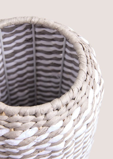Grey & White Woven Vase (60cm x 13cm x 13cm)