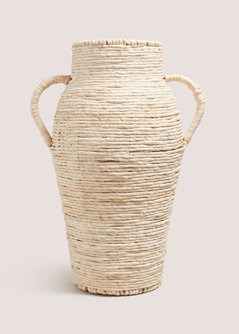 Pink Artisan Handle Woven Vase (51cm x 18cm x 18cm)