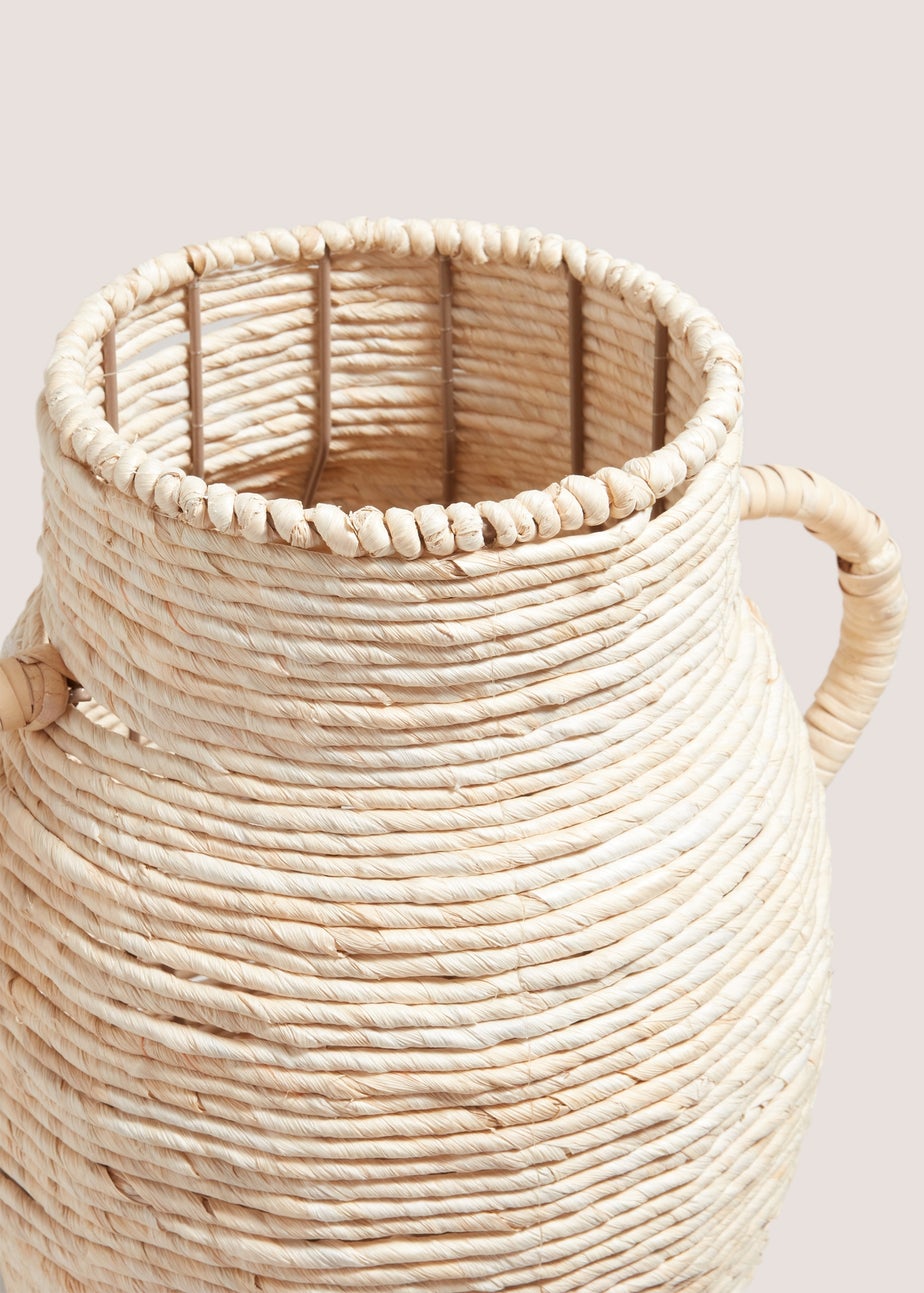 Pink Artisan Handle Woven Vase (51cm x 18cm x 18cm)