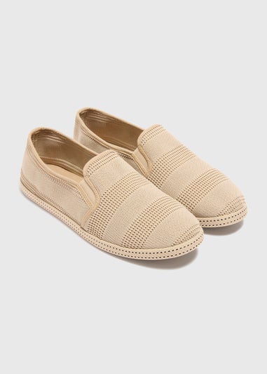 Stone Textured Stripe Espadrille Trainers