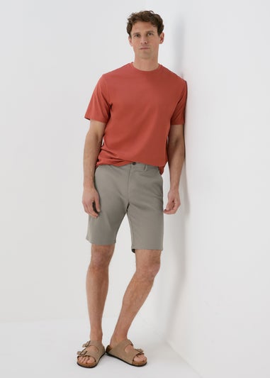 Mushroom Straight Fit Chino Shorts