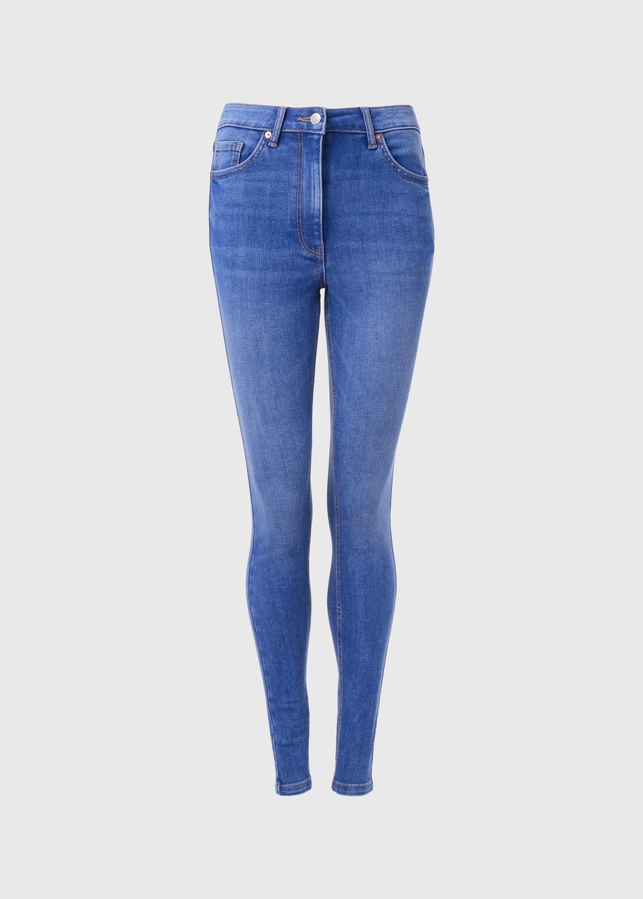 Bright Blue Washed Skinny Jeans