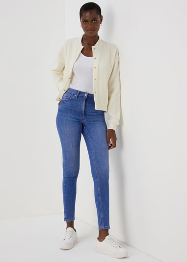 Bright Blue Washed Skinny Jeans