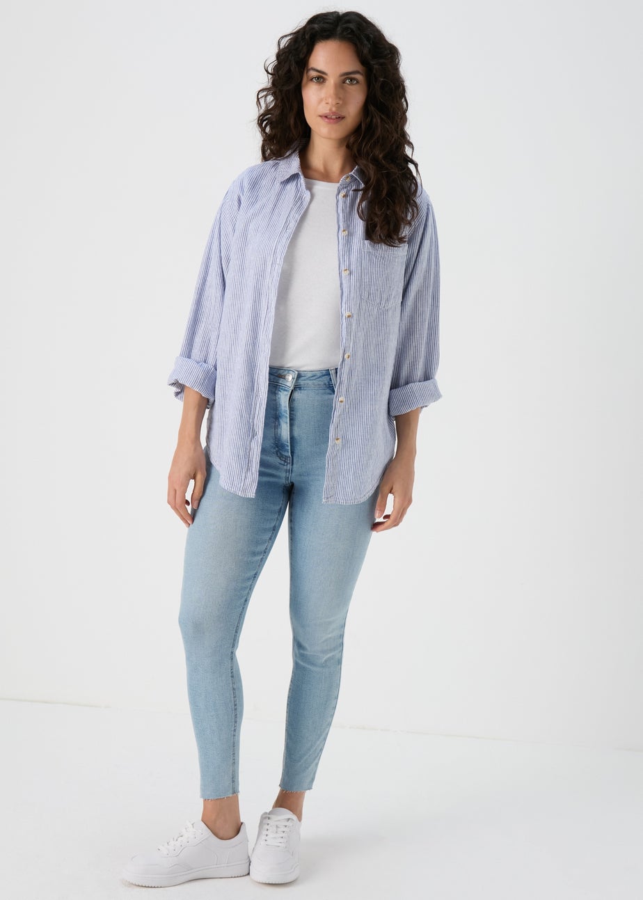 Mid Wash Ankle Grazer Skinny Jeans