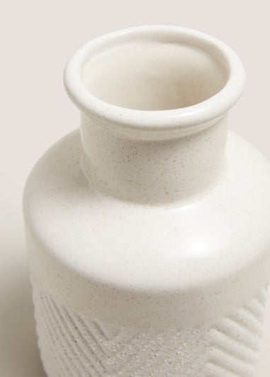 White Mini Speckled Pattern Ceramic Vase