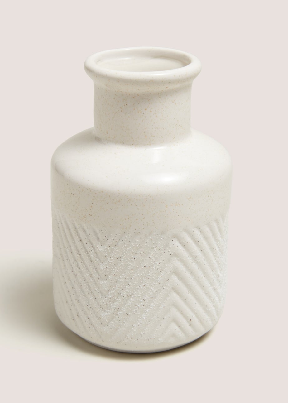 White Mini Speckled Pattern Ceramic Vase