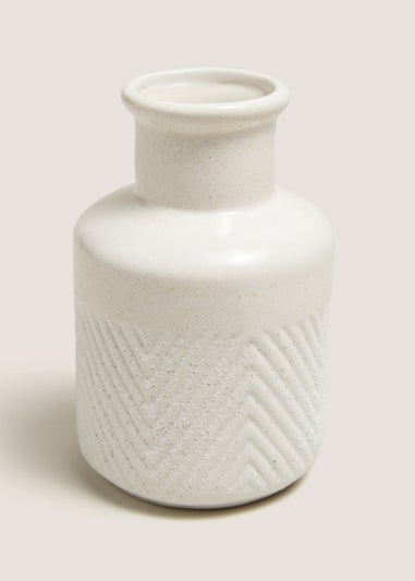White Mini Speckled Pattern Ceramic Vase