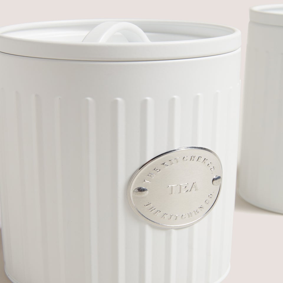 White Tea/Coffee/Sugar Canisters (16cm x 11cm)