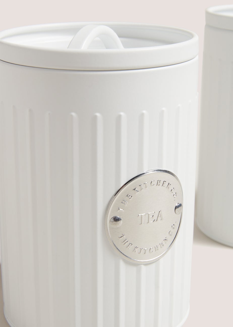 White Tea/Coffee/Sugar Canisters (16cm x 11cm)