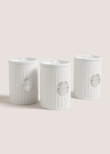 White Tea/Coffee/Sugar Canisters (16cm x 11cm)