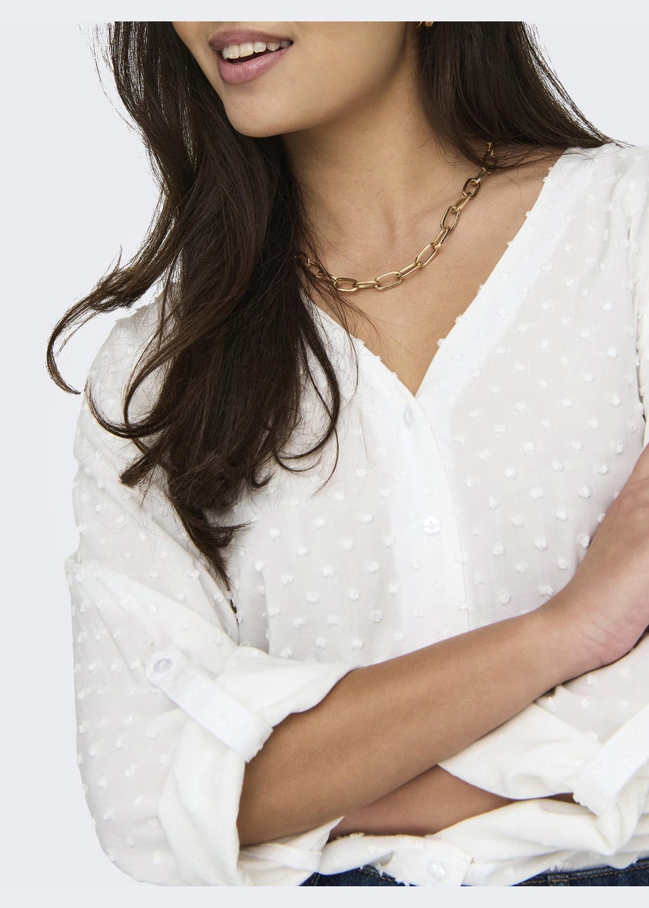 JDY White Diana Dobby Shirt