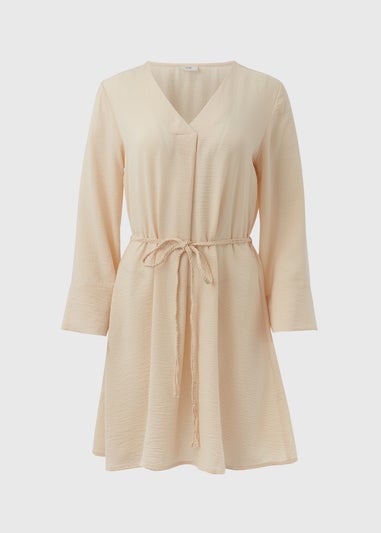 JDY Cream V Neck Belt Dress