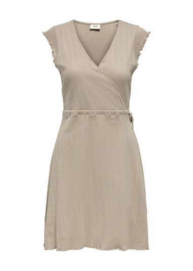 JDY Taupe Salsa Life Mini Wrap Dress