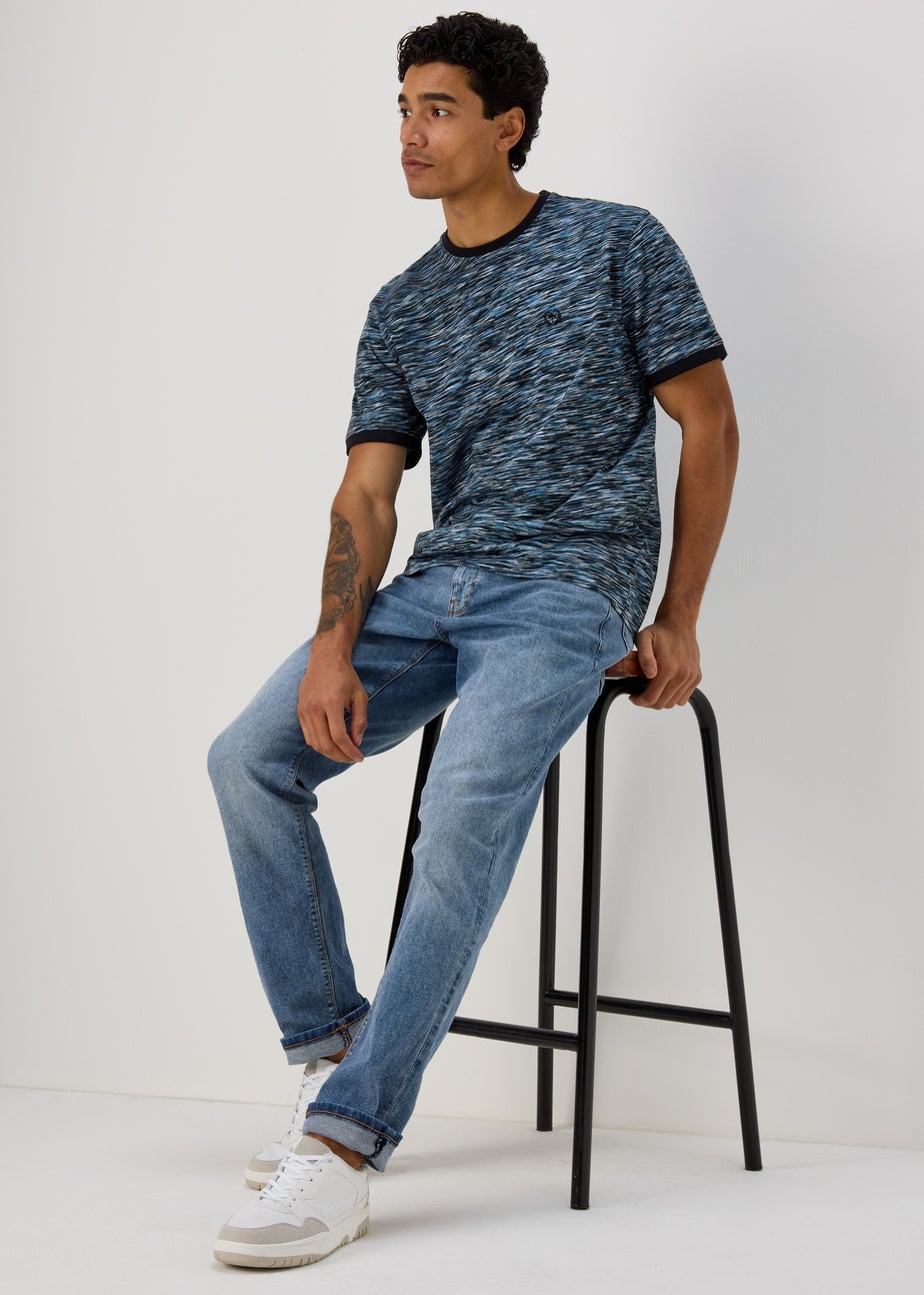 Navy & Blue Space Dye T-Shirt