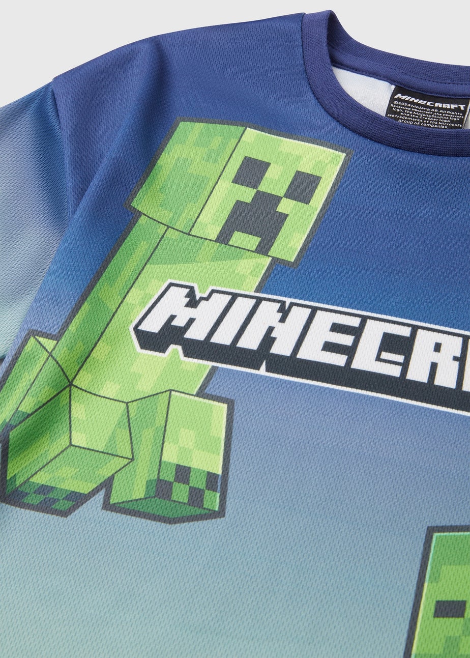 Minecraft Boys Navy Airtex T-Shirt (5-12yrs)