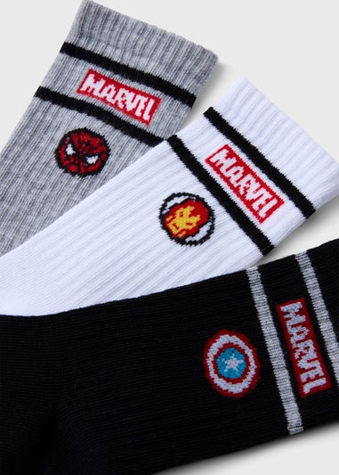 Marvel Boys 3 Pack Multicoloured Socks (Younger 6-Older 5.5)