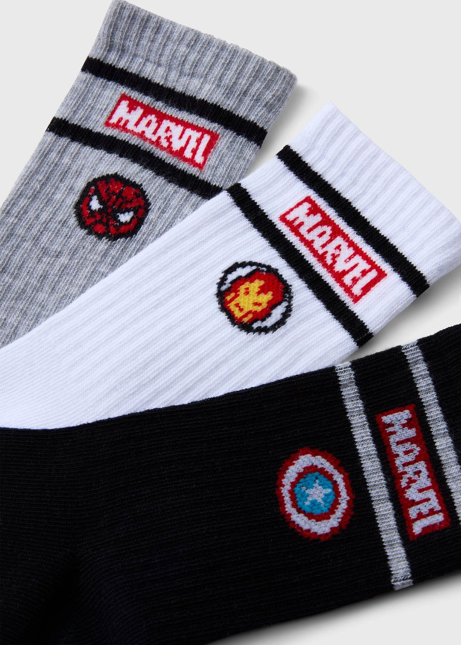 Marvel Boys 3 Pack Multicoloured Socks (Younger 6-Older 5.5)