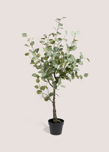 Faux Eucalyptus Tree In Black Pot