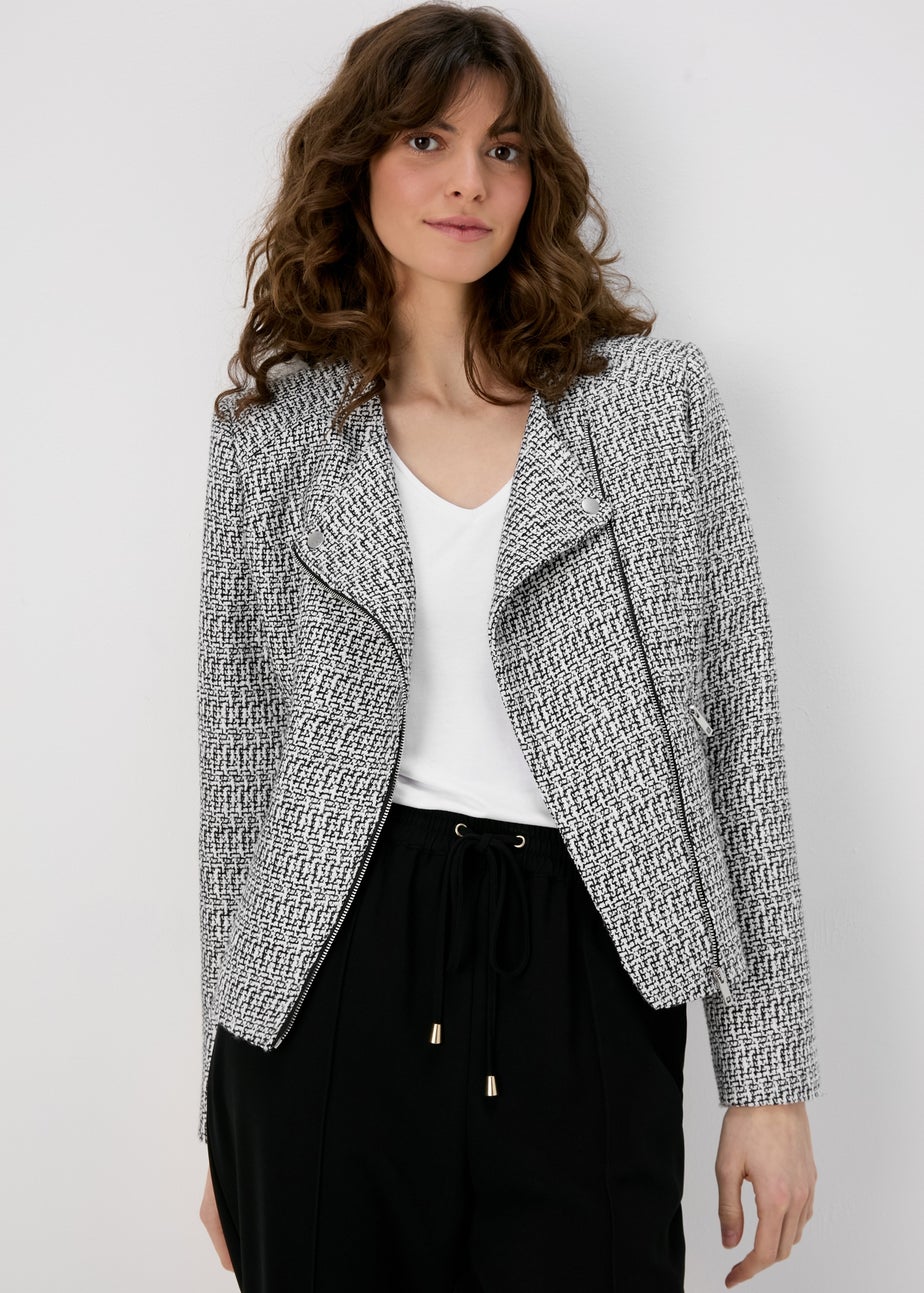 Et Vous Grey Boucle Biker Jacket