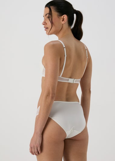 Cream Embroidered Bra