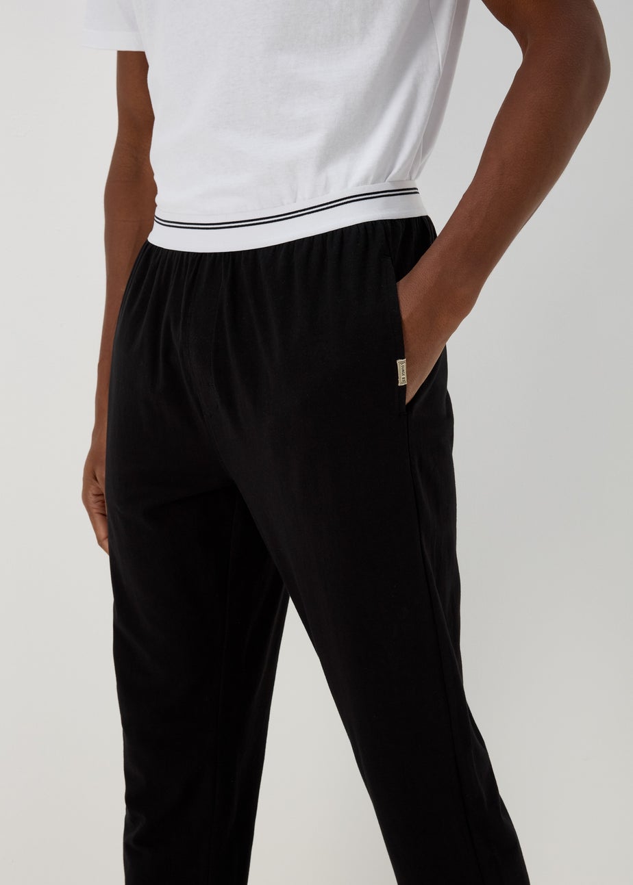 Black Stripe Jacquard Waistband Trousers