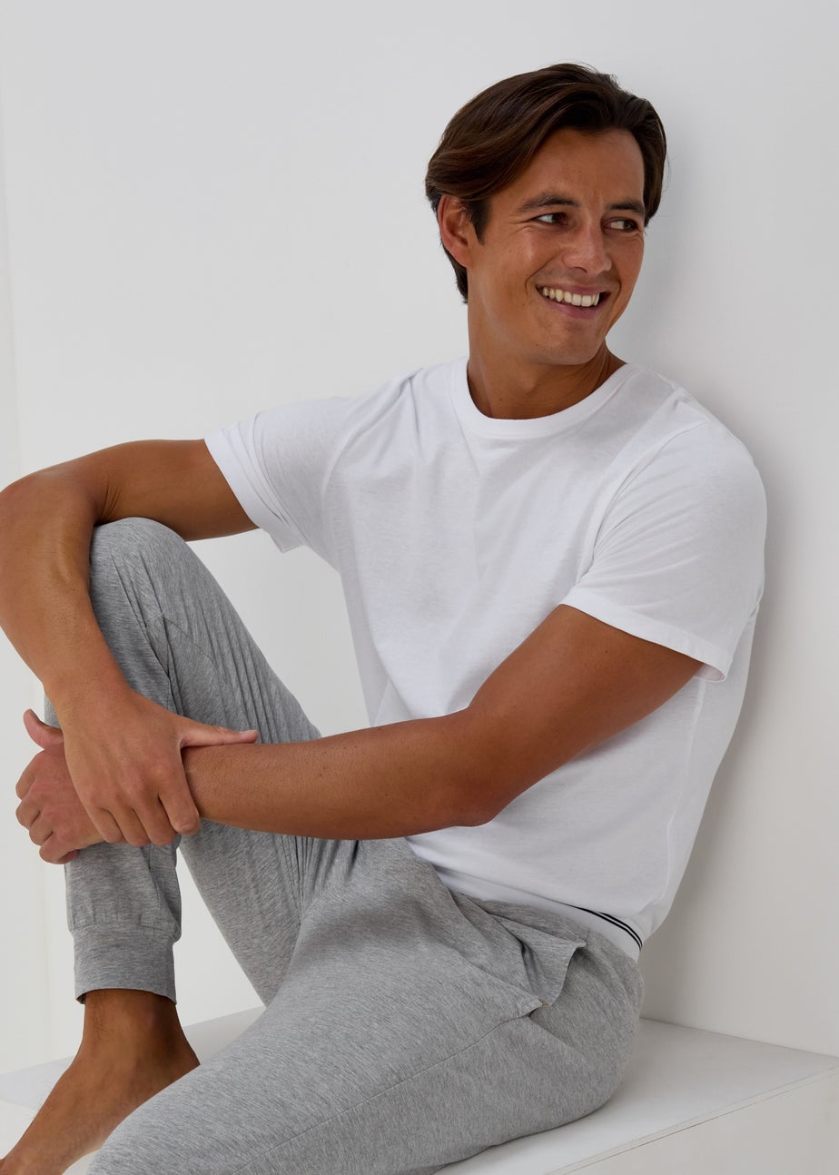 Grey Stripe Jacquard Waistband Joggers