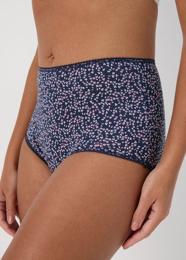 4 Pack Multicolour Daisy Print Full Knickers