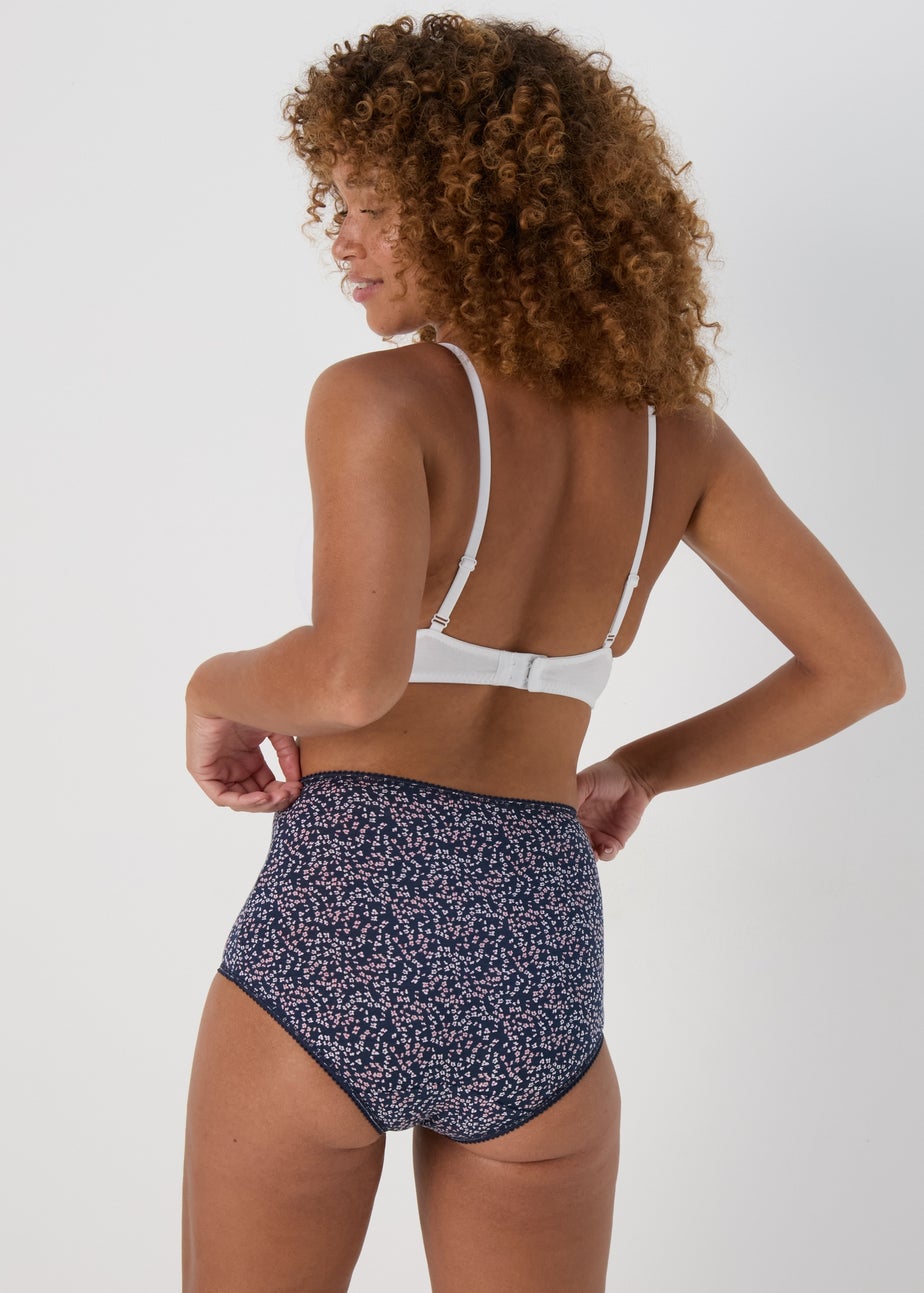 4 Pack Multicolour Daisy Print Full Knickers