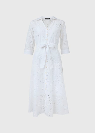 Et Vous White Schiffli 3/4 Sleeve Dress