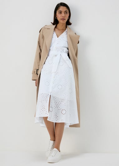 Et Vous White Schiffli 3/4 Sleeve Dress