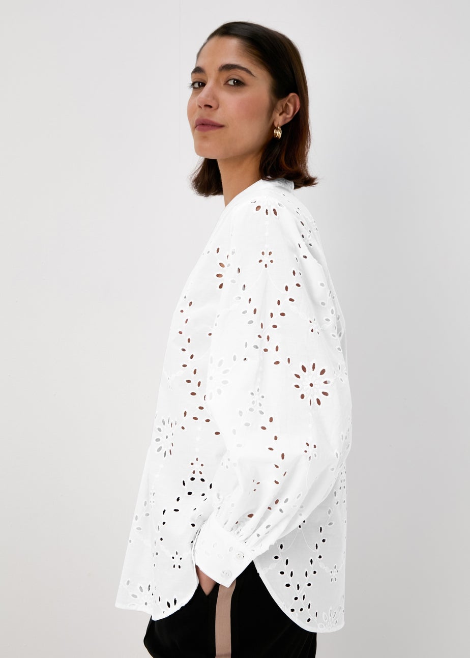 Et Vous White Schiffli Shirt