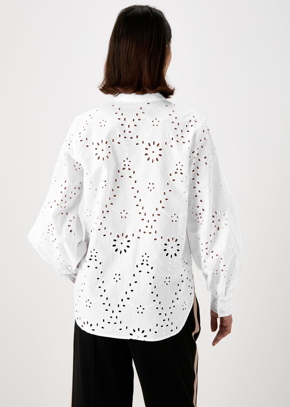 Et Vous White Schiffli Shirt