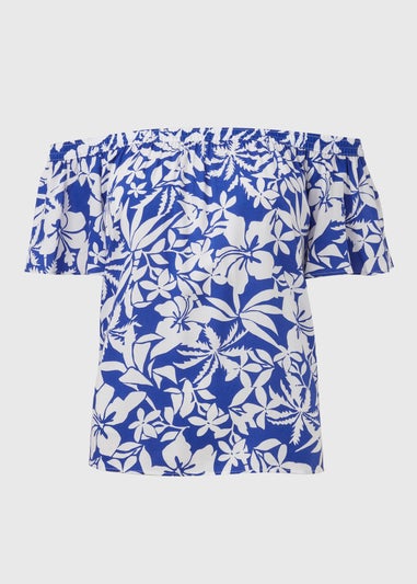Blue Bardot Floral Viscose Top