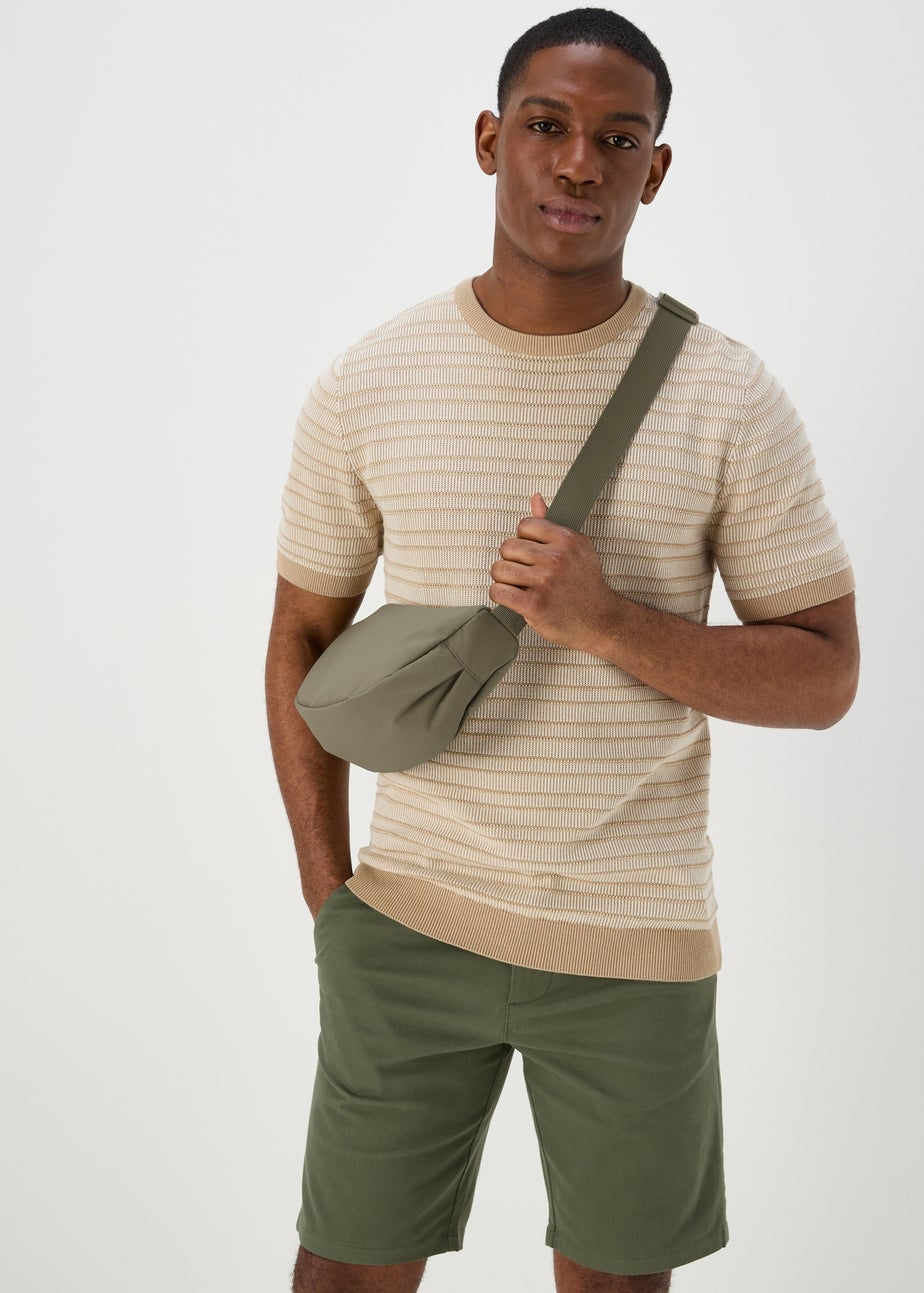 Khaki Cross Body Pouch Bag