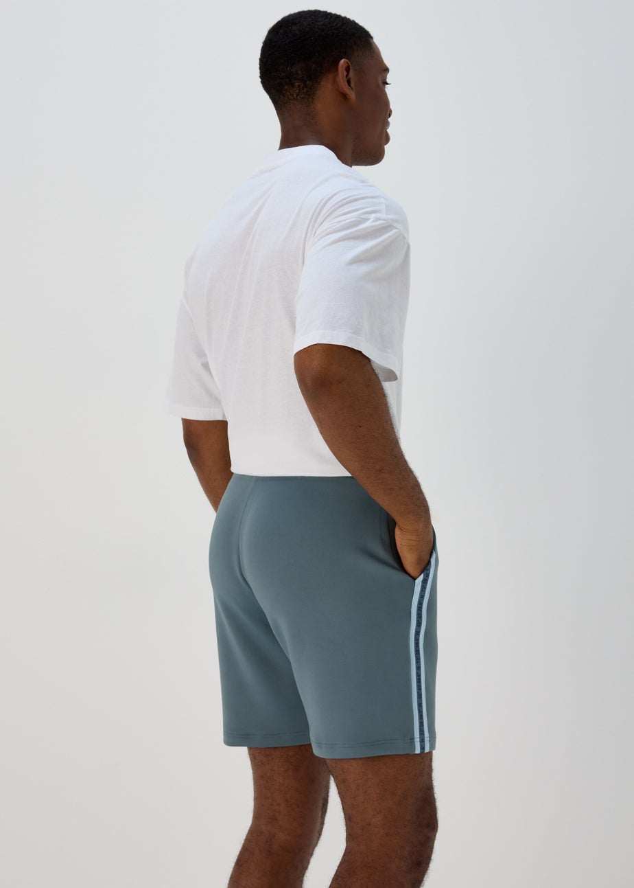 Teal Tape Jogger Shorts