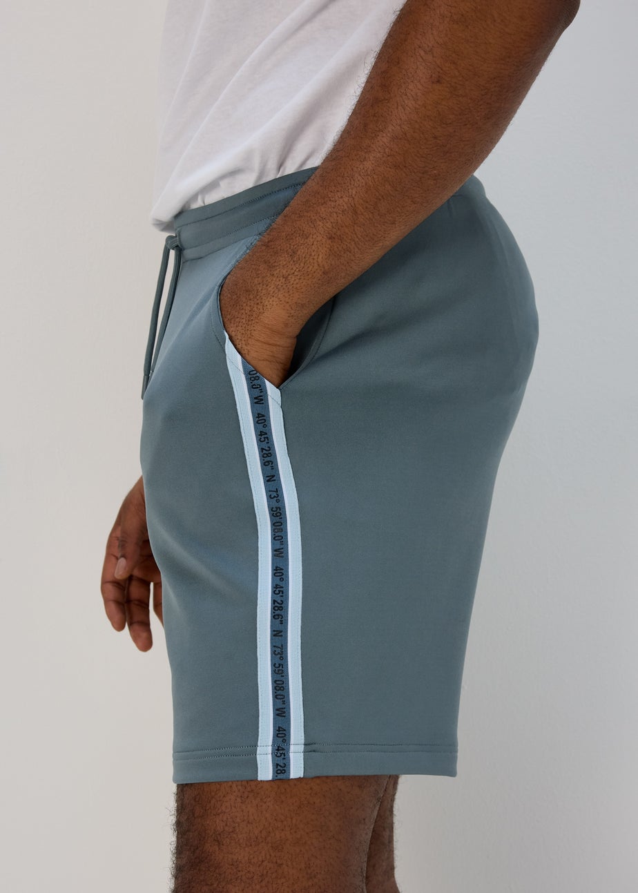 Teal Tape Jogger Shorts