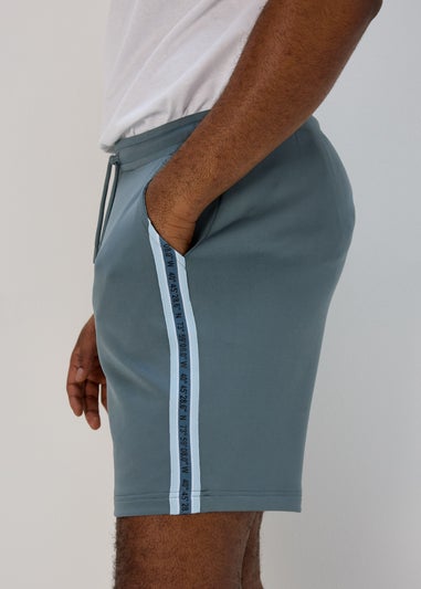 Teal Tape Jogger Shorts