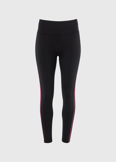 Souluxe Black & Pink Side Stripe Leggings