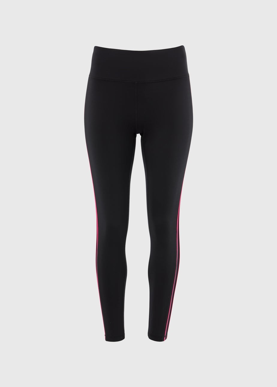 Souluxe Black & Pink Side Stripe Leggings