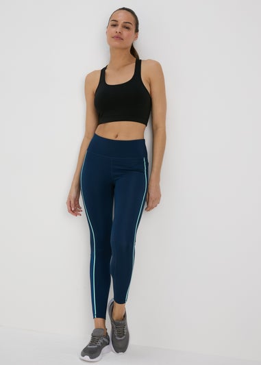 Souluxe Blue & Green Tape Panel Leggings