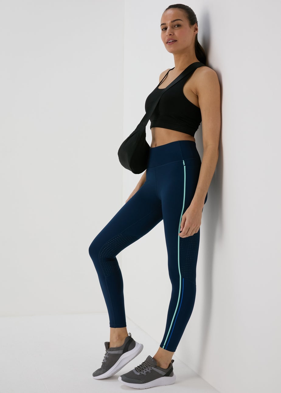 Souluxe Blue & Green Tape Panel Leggings