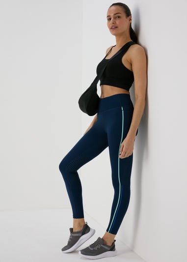 Souluxe Blue & Green Tape Panel Leggings