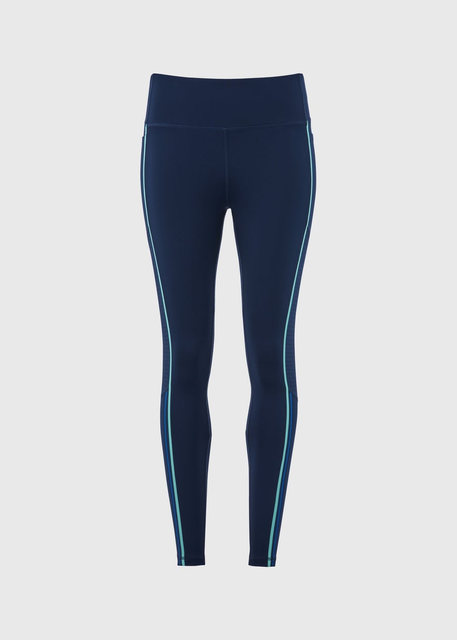 Souluxe Blue & Green Tape Panel Leggings