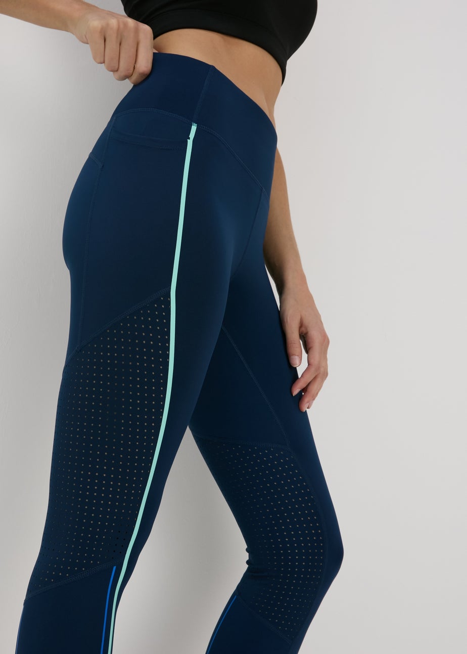 Souluxe Blue & Green Tape Panel Leggings