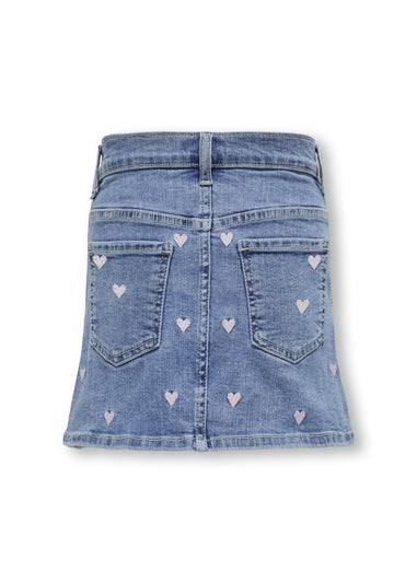 ONLY Girls Blue Heart Hoxton Denim Skirt (6-14yrs)