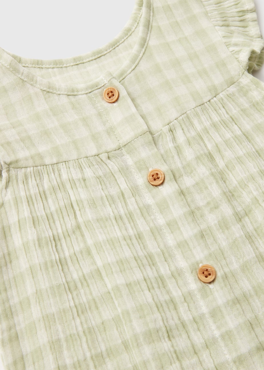 Baby Green Checked Romper (Newborn-18mths)