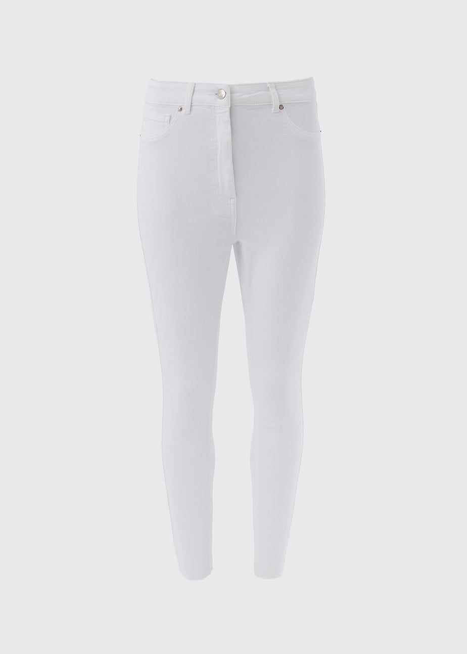 White Ankle Grazer Skinny Jeans