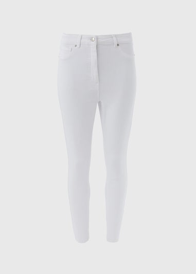 White Ankle Grazer Skinny Jeans